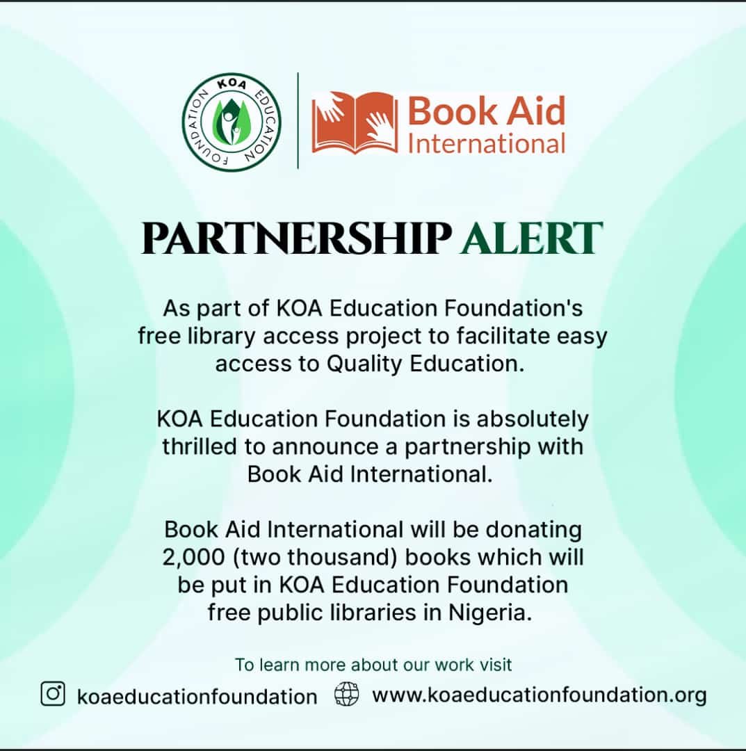You are currently viewing PARTNERSHIP ALERT KOA Education Foundation X Book Aid International